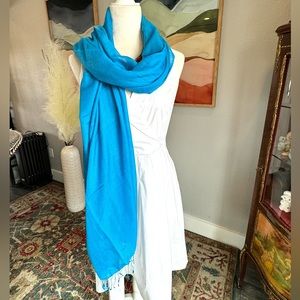Artisan Nepal Blue Water Shawl Pashmina Scarf